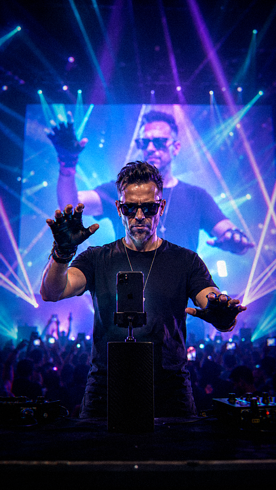 DJ jouant de Theremin Air sur scene
