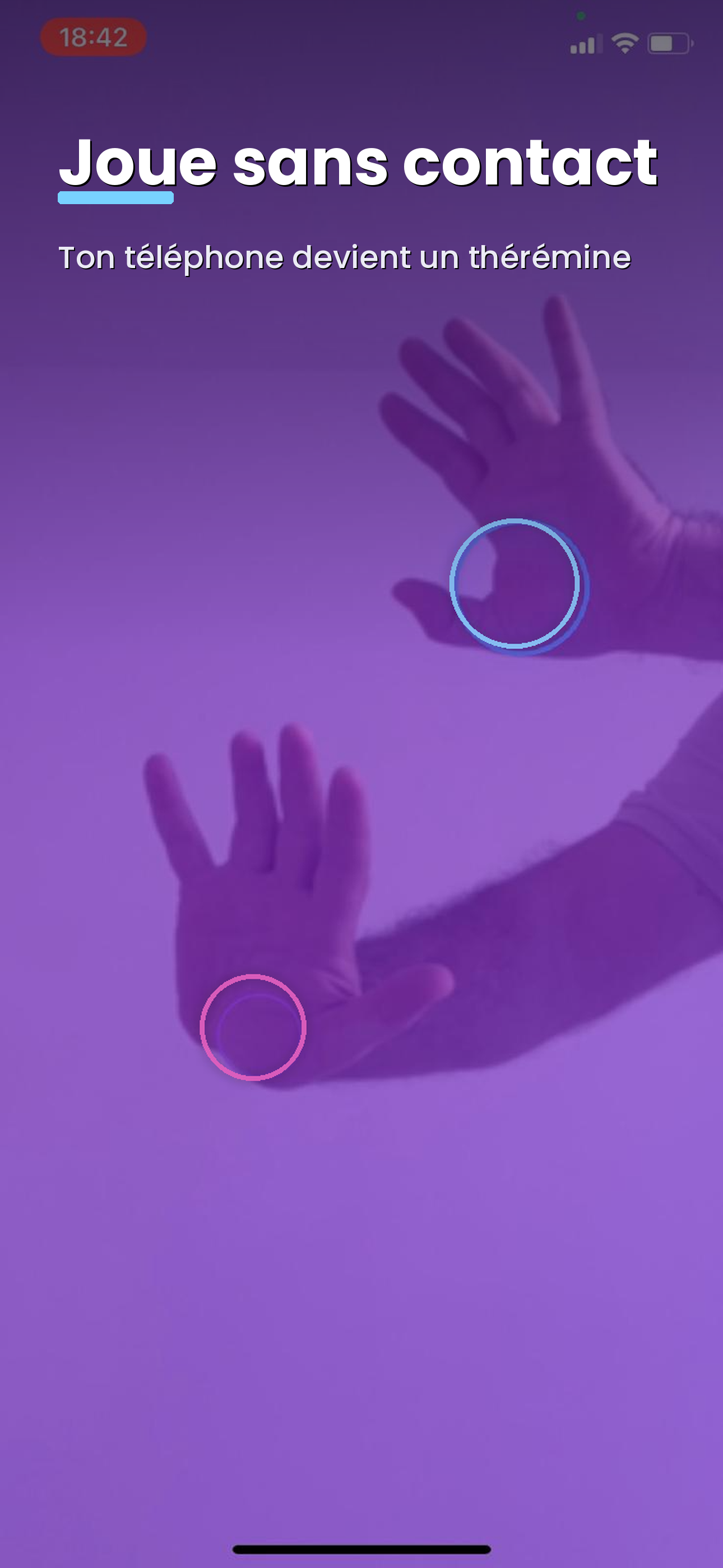 Theremin Air — jeu sans contact : vos mains suivies par la caméra